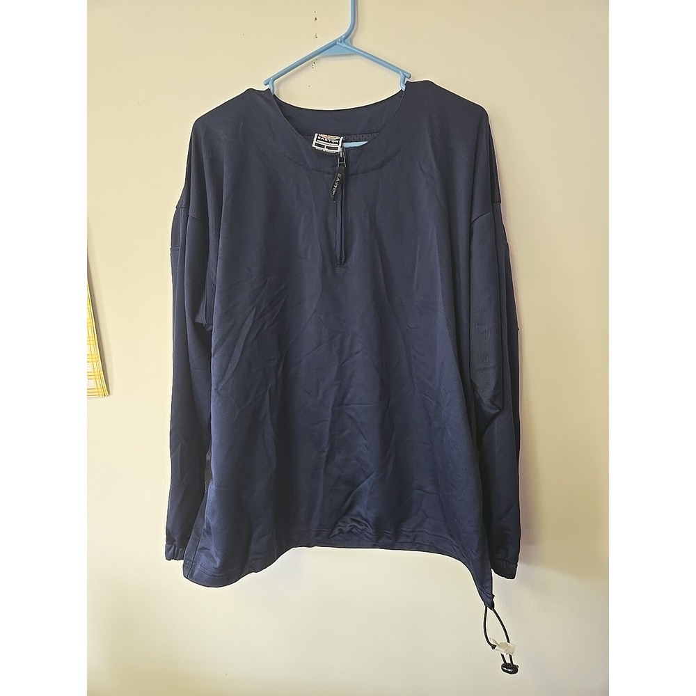 Easton Pullover Jacket Mens‎ Large Long Sleeve 1/4 Zip Athletic Navy Large